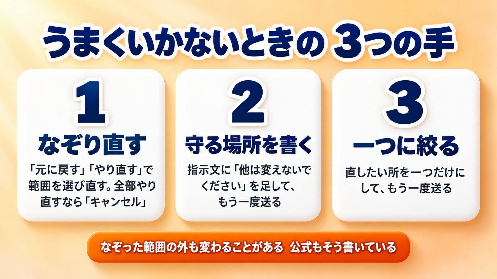 うまくいかないときの3つの手