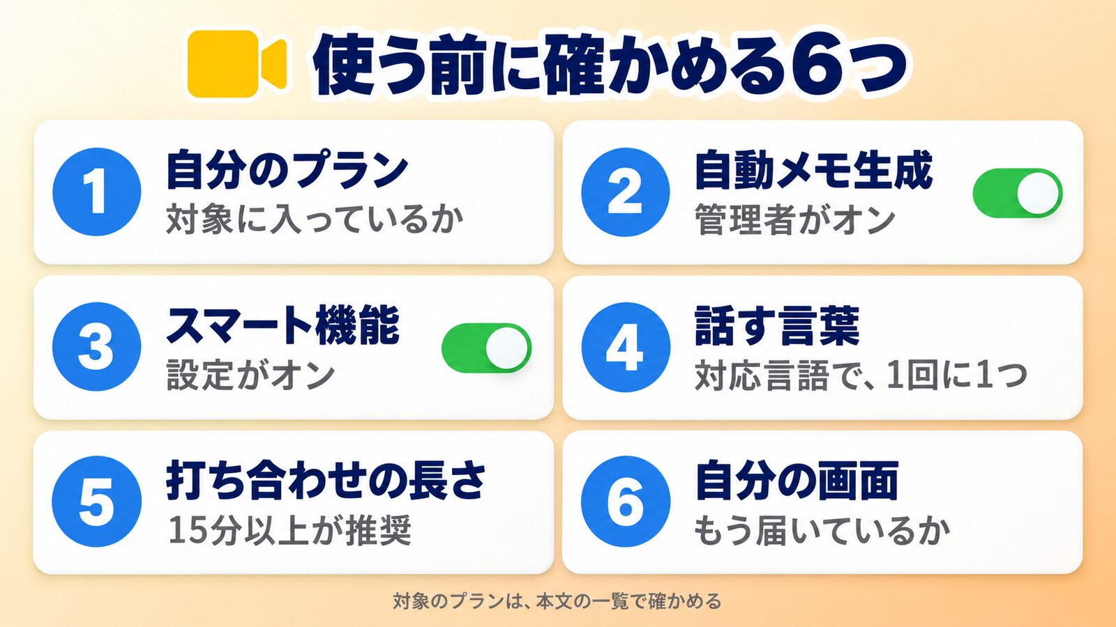 使う前に確かめる6つ