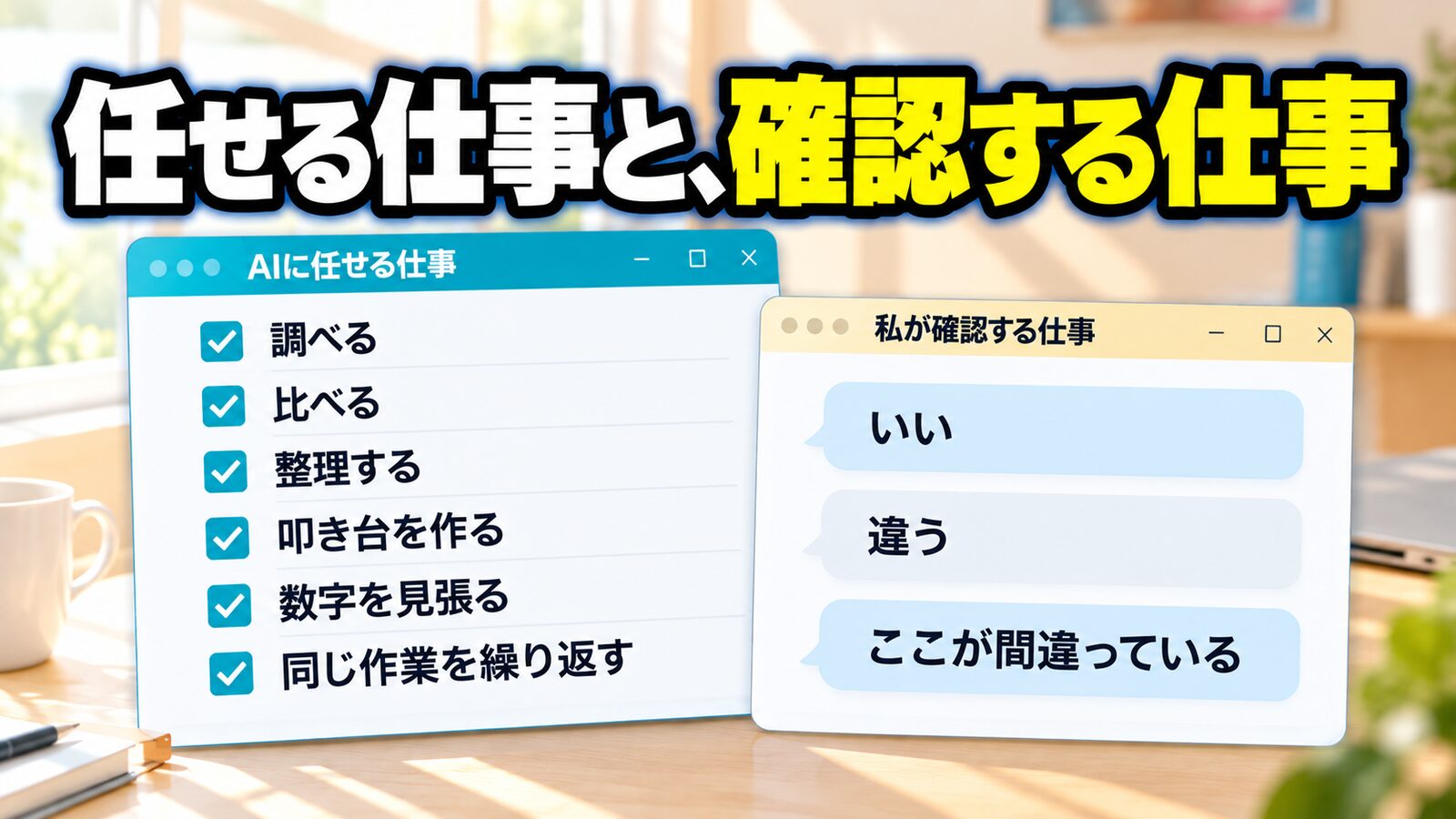 AIに任せる仕事と、私が確認する仕事