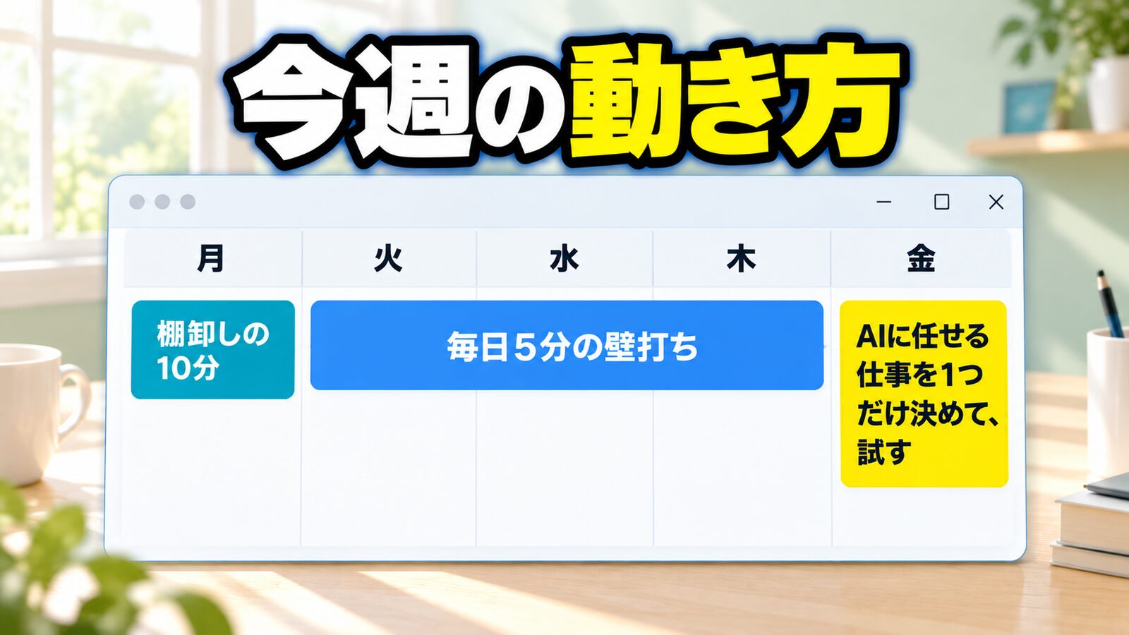今週の動き方（月・火〜木・金）